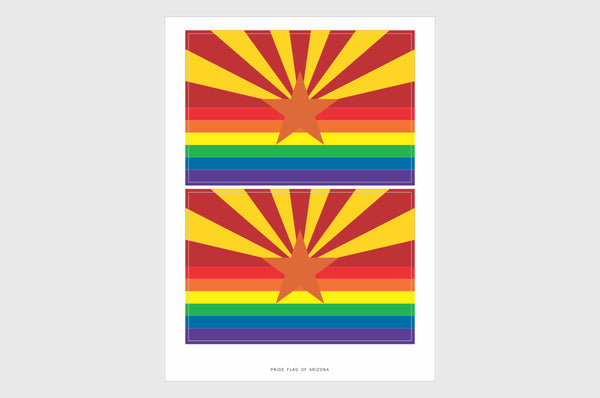 Arizona LGBTQ Pride Flag Sticker, Weatherproof Vinyl Stickers