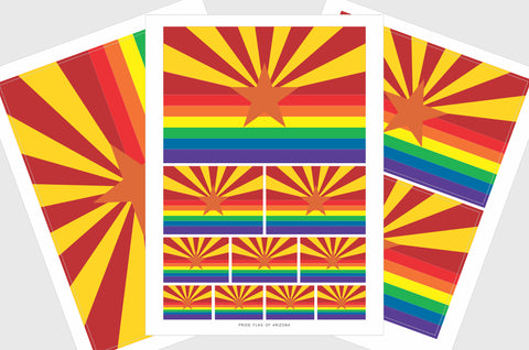 Arizona LGBTQ Pride Flag Sticker, Weatherproof Vinyl Stickers