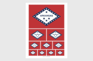 Arkansas Flag Sticker, Weatherproof Vinyl Arkansas Flag Stickers