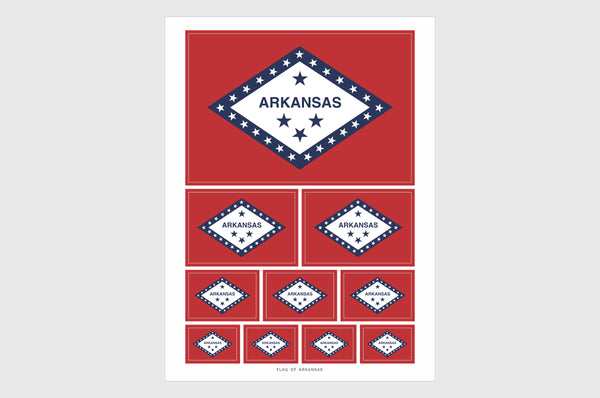 Arkansas Flag Sticker, Weatherproof Vinyl Arkansas Flag Stickers