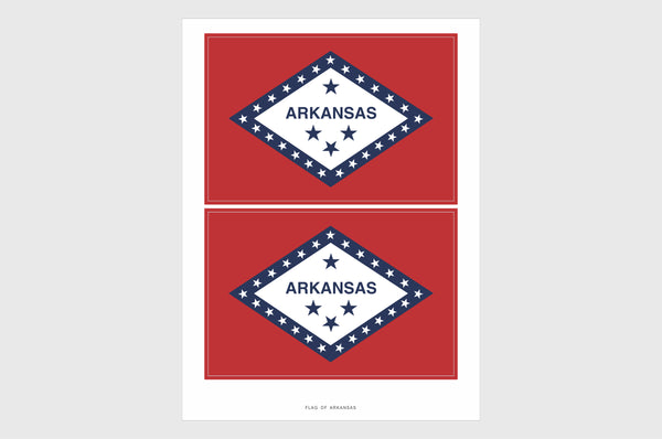 Arkansas Flag Sticker, Weatherproof Vinyl Arkansas Flag Stickers