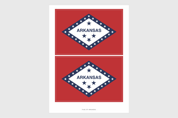 Arkansas Flag Sticker, Weatherproof Vinyl Arkansas Flag Stickers