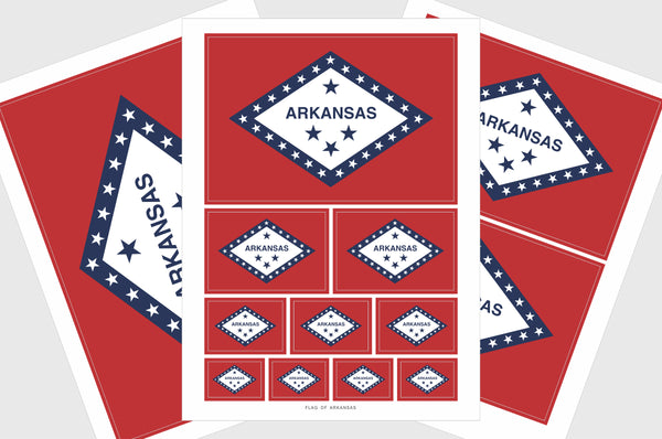 Arkansas Flag Sticker, Weatherproof Vinyl Arkansas Flag Stickers