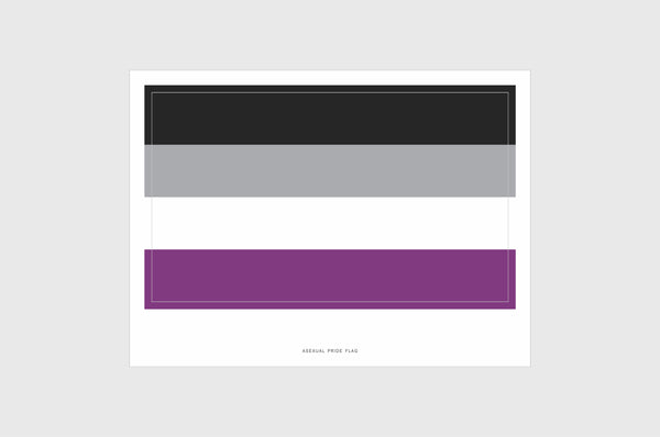 Asexual Flag Sticker, Weatherproof Vinyl Asexual Sexuality Flag Stickers