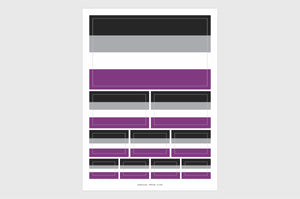 Asexual Flag Sticker, Weatherproof Vinyl Asexual Sexuality Flag Stickers
