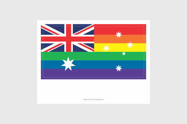 Australia LGBTQ Pride Flag Sticker, Weatherproof Vinyl Australian Flag Stickers