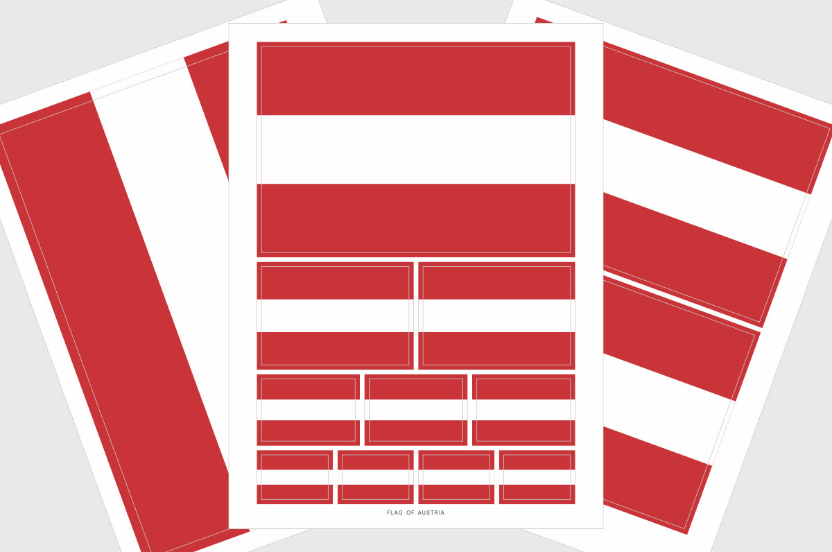 Austria Flag Sticker, Weatherproof Vinyl Austrian Flag Stickers
