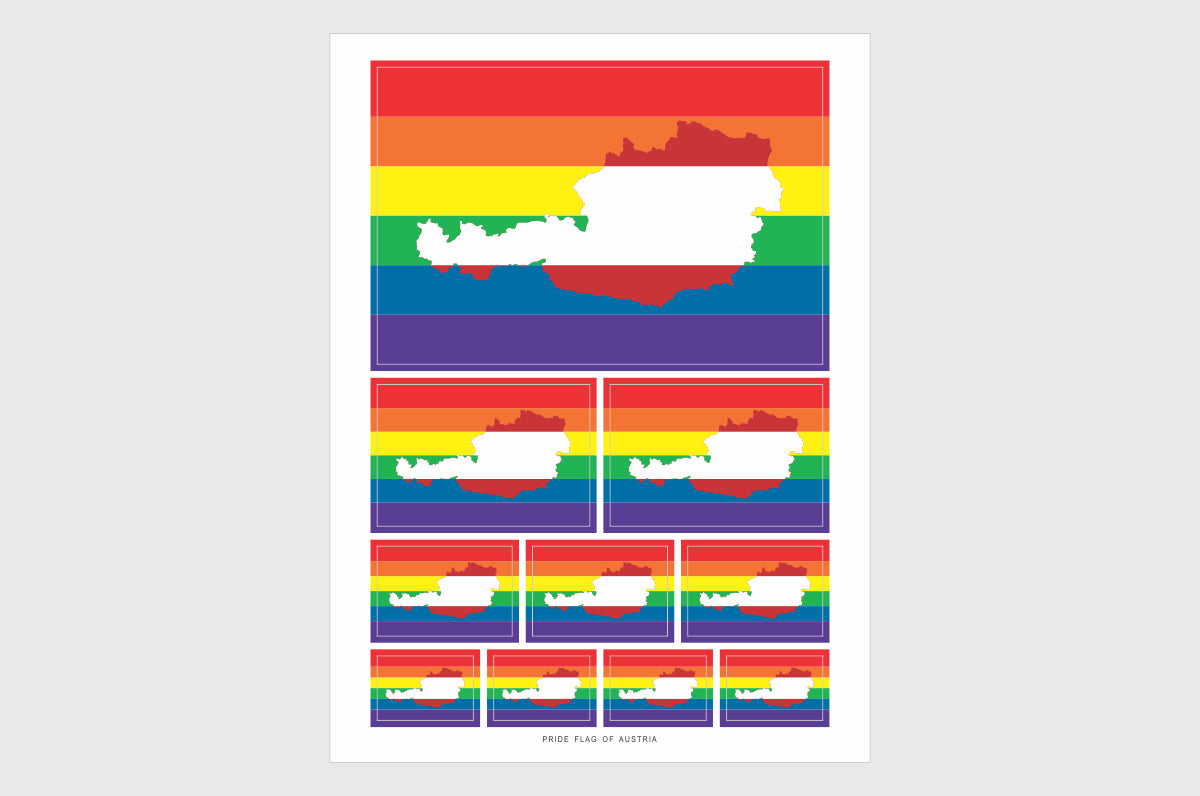 Austria LGBTQ Pride Flag Stickers