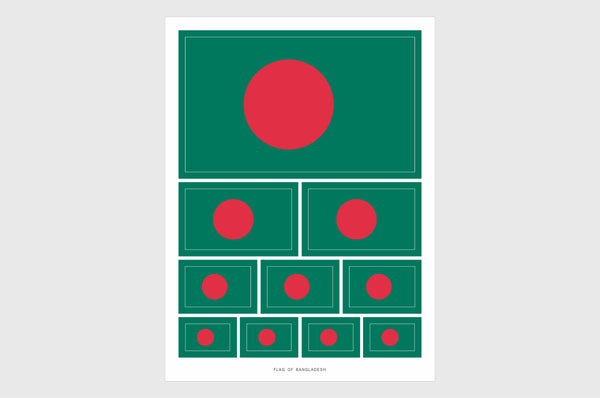 Bangladesh Flag Sticker, Weatherproof Vinyl Bangladesh Flag Stickers
