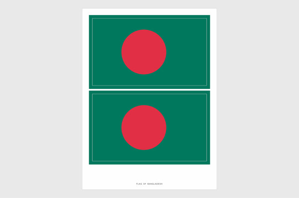 Bangladesh Flag Sticker, Weatherproof Vinyl Bangladesh Flag Stickers