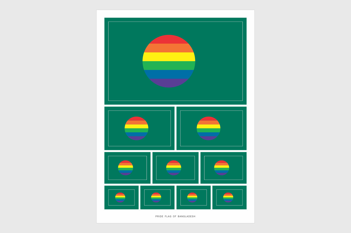 Bangladesh LGBTQ Pride Flag Stickers