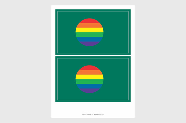 Bangladesh LGBTQ Pride Flag Stickers