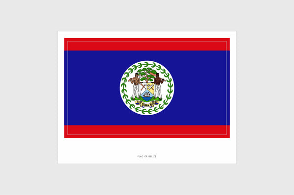 Belize Flag Sticker, Weatherproof Vinyl Belizean Flag Stickers