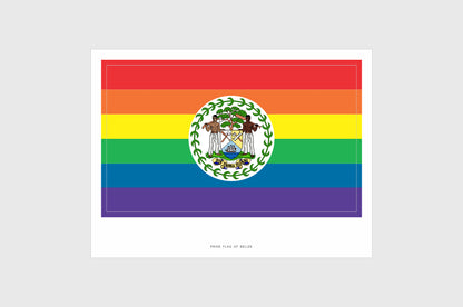 BELIZE LGBTQ Pride Flag Stickers