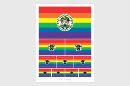 BELIZE LGBTQ Pride Flag Stickers