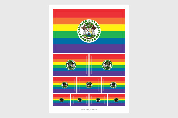 BELIZE LGBTQ Pride Flag Stickers