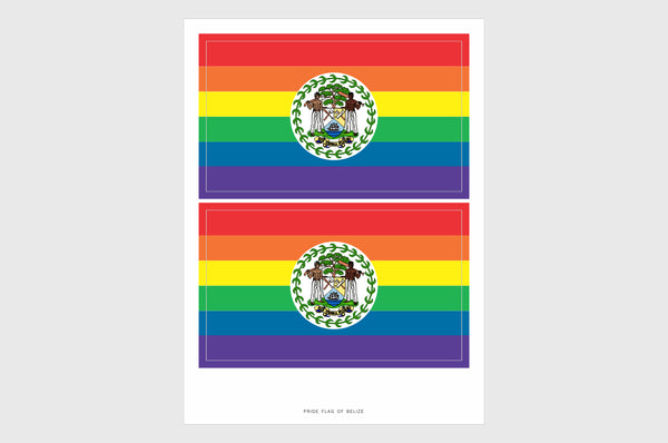BELIZE LGBTQ Pride Flag Stickers