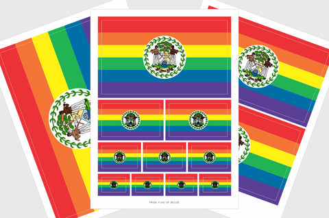 BELIZE LGBTQ Pride Flag Stickers