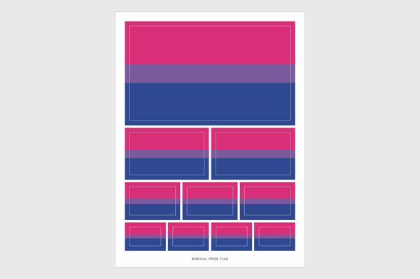 Bisexual Pride Flag Sticker, Weatherproof Vinyl Flag Stickers