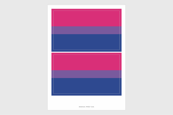 Bisexual Pride Flag Sticker, Weatherproof Vinyl Flag Stickers