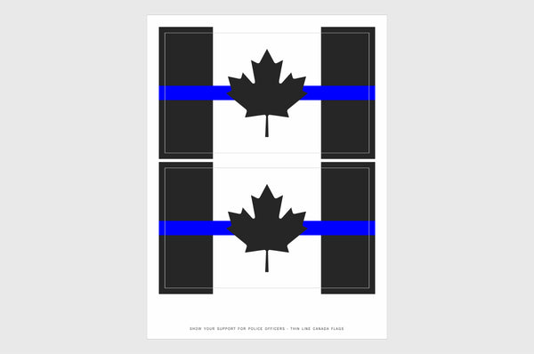 Canada Thin Blue Line Flag Stickers