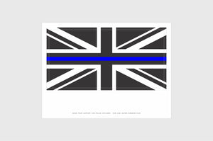 UK Thin Blue Line Flag Sticker, Weatherproof Vinyl Flag Stickers