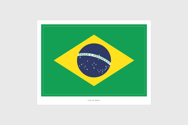 Brazil Flag Sticker, Weatherproof Vinyl Brazilian Flag Stickers