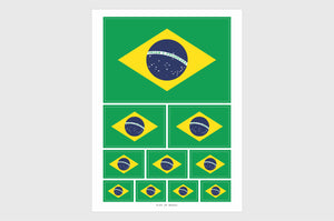 Brazil Flag Sticker, Weatherproof Vinyl Brazilian Flag Stickers
