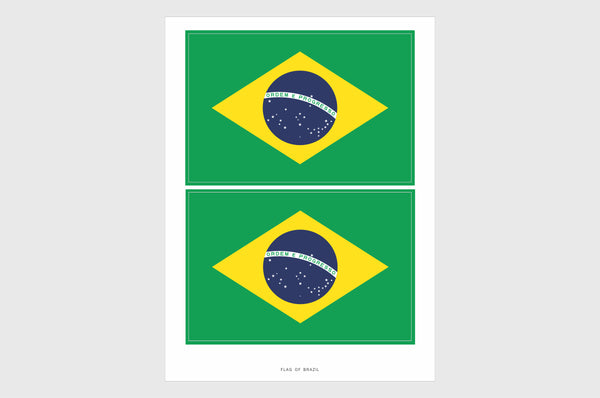 Brazil Flag Sticker, Weatherproof Vinyl Brazilian Flag Stickers