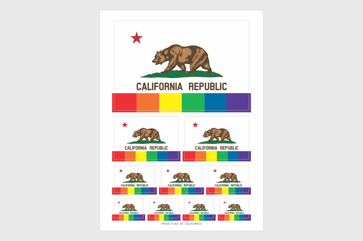 California LGBTQ Pride Flag Stickers