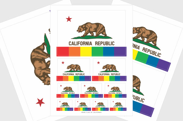 California LGBTQ Pride Flag Stickers