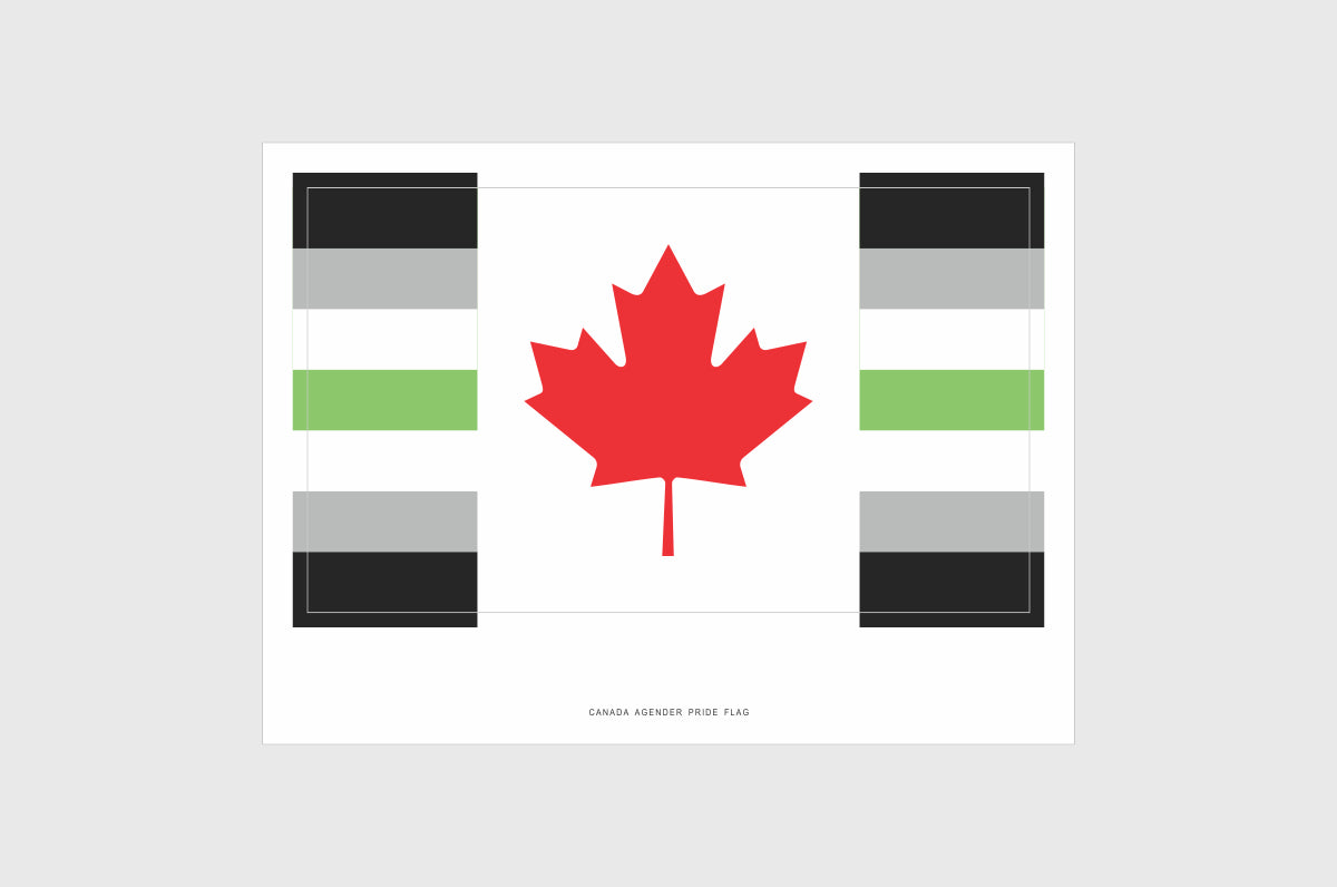 Canada Agender Pride Flag Stickers