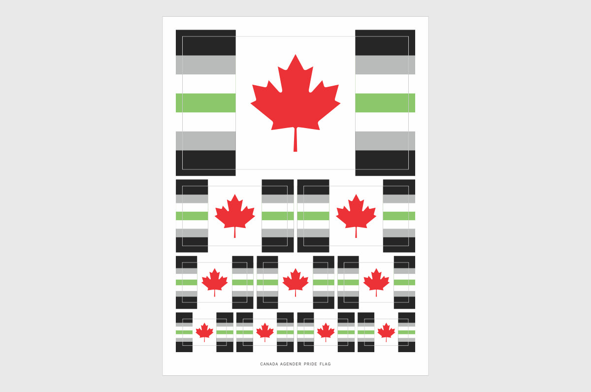 Canada Agender Pride Flag Stickers