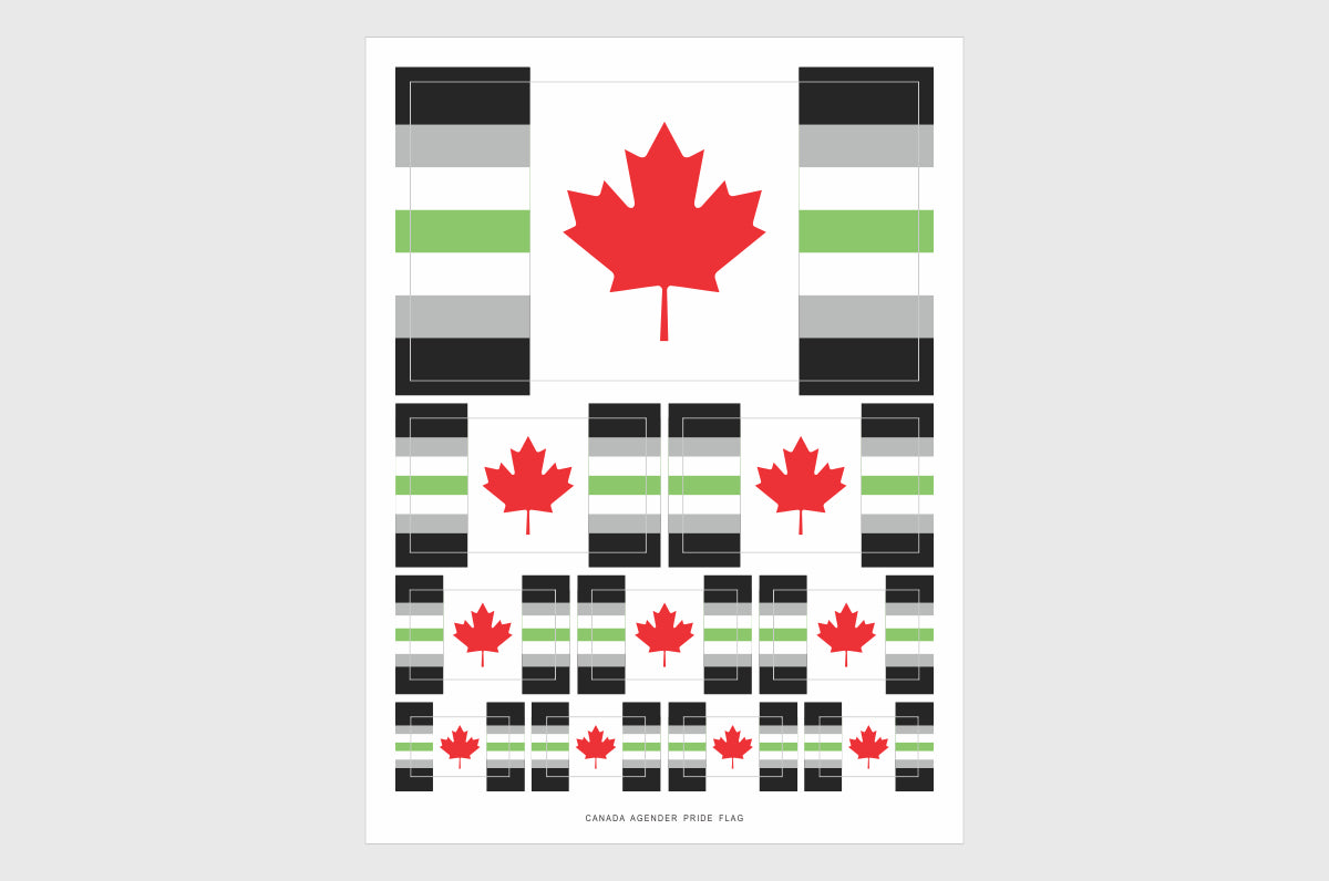 Canada Agender Pride Flag Stickers