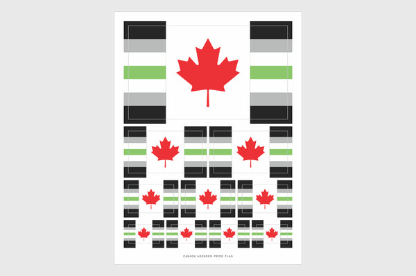 Canada Agender Pride Flag Stickers