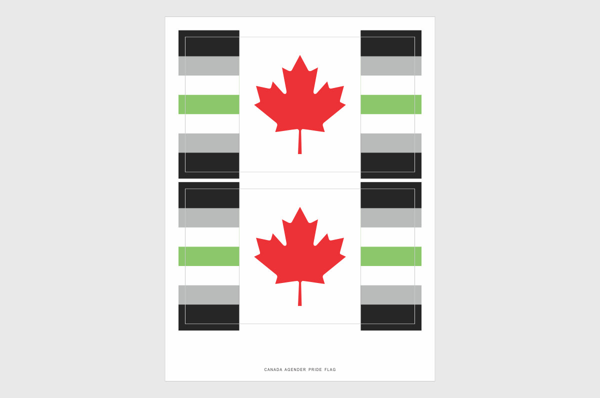 Canada Agender Pride Flag Stickers