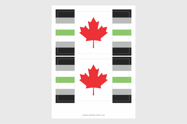 Canada Agender Pride Flag Stickers