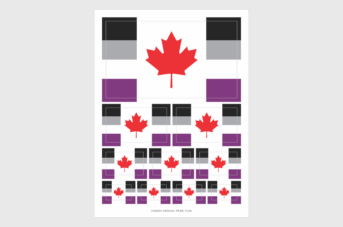 Canada Asexual Pride Flag Stickers