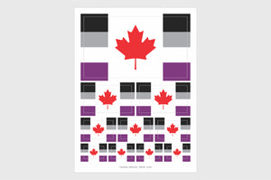 Canada Asexual Pride Flag Stickers