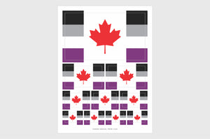 Canada Asexual Pride Flag Stickers