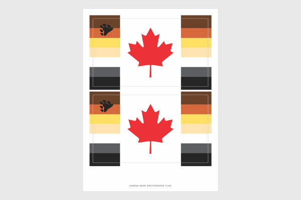 Canada Bear Pride Flag Stickers