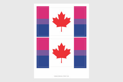 Canada Bisexual Pride Flag Stickers