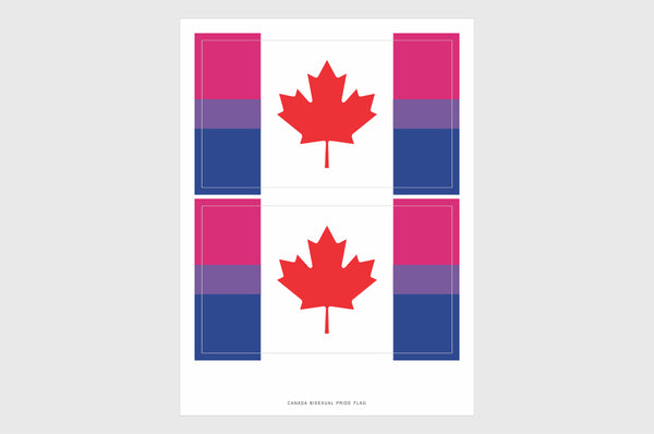 Canada Bisexual Pride Flag Stickers