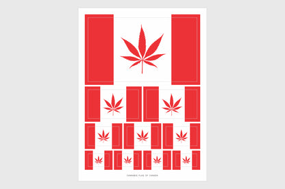 Canada Cannabis Leaf Flag Stickers