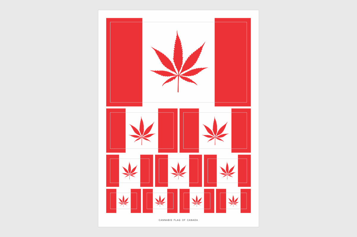 Canada Cannabis Leaf Flag Stickers