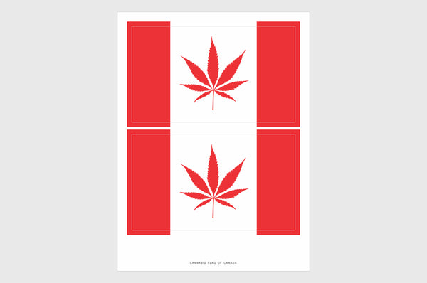 Canada Cannabis Leaf Flag Stickers