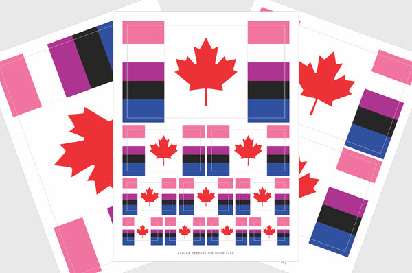 Canada Genderfluid Pride Flag Stickers