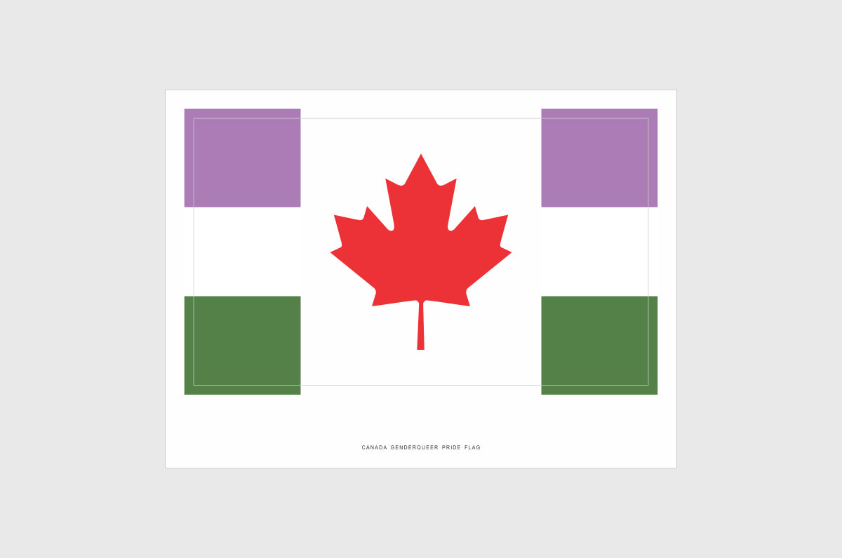 Canada Genderqueer Pride Flag Stickers