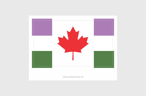 Canada Genderqueer Pride Flag Stickers