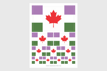 Canada Genderqueer Pride Flag Stickers